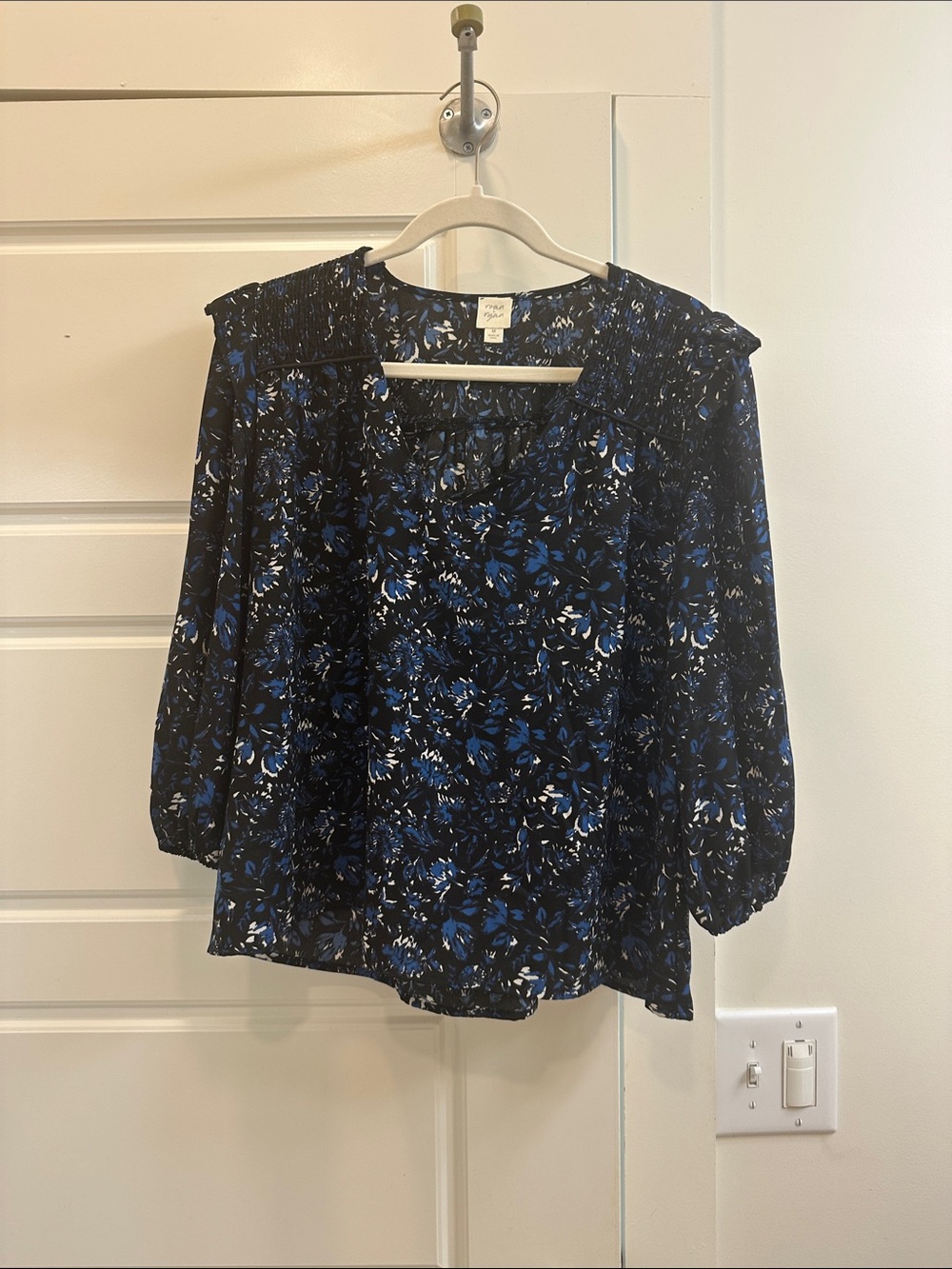 Evereve Roan + Ryan Blue Floral Blouse